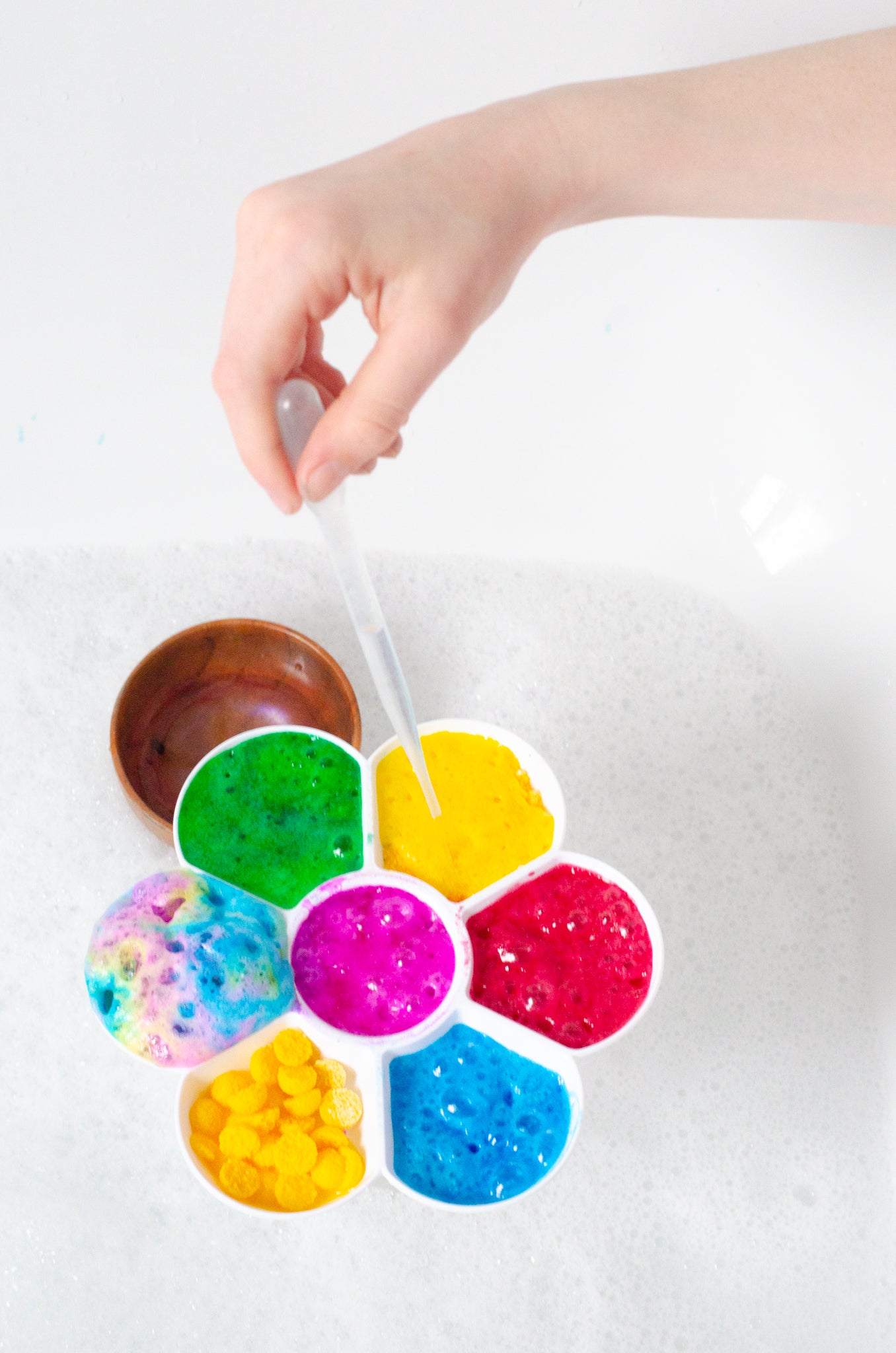 Fizzing potions being made in the bath