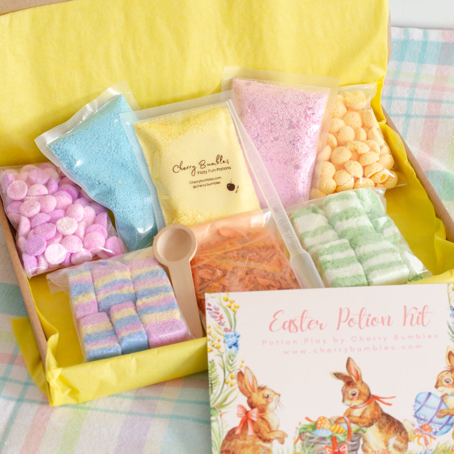 Easter-themed kids Potion Kit with scented fizzy and foamy non-toxic ingredients