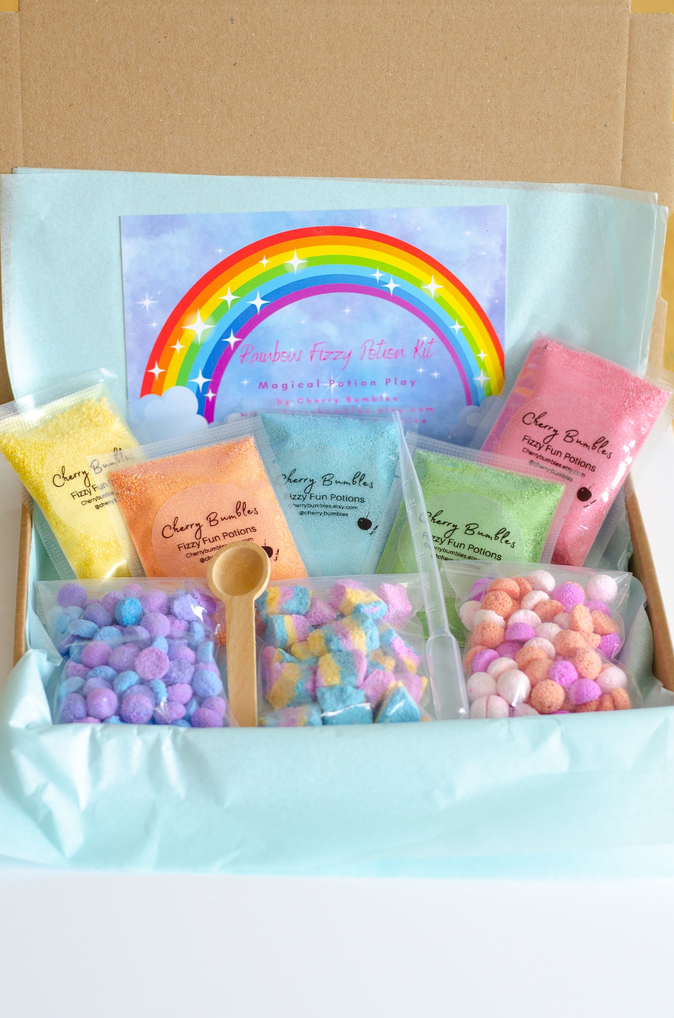 potion play in the colours of the rainbow.